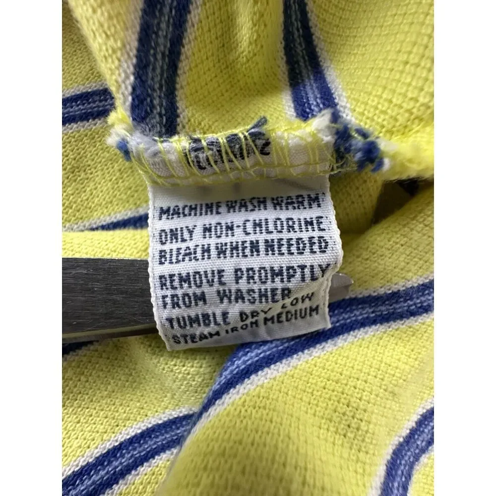 Polo Ralph Lauren Polo Mens X-Large Yellow Blue Striped Logo Pullover Golf Shirt
